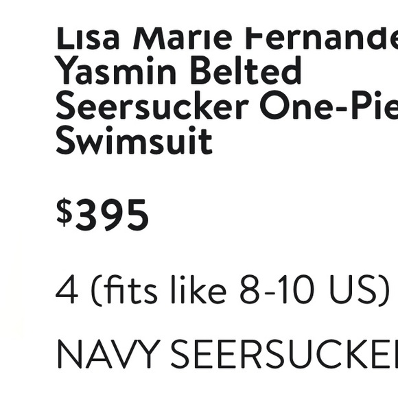 Lisa Marie Fernandez Swim Navy Yasmin Rope Belted Seersucker 4 fits sizes 8-12 - Picture 16 of 16